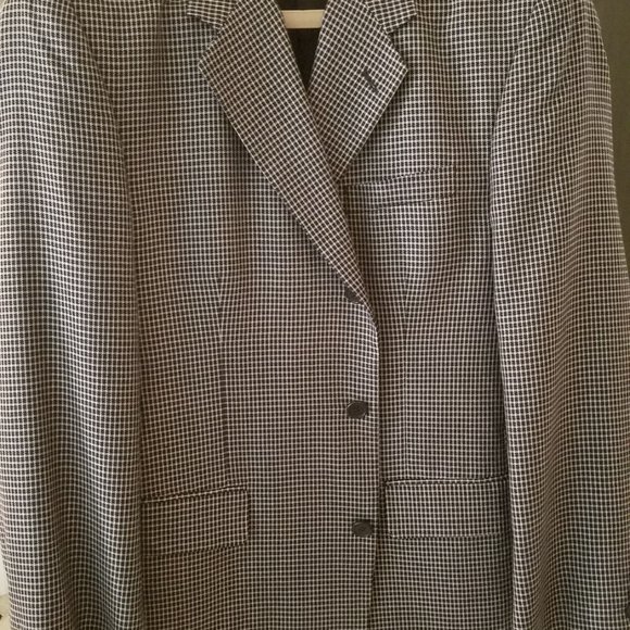 Irvine park Black and grey 38R plaid sport coat - Picture 4 of 6